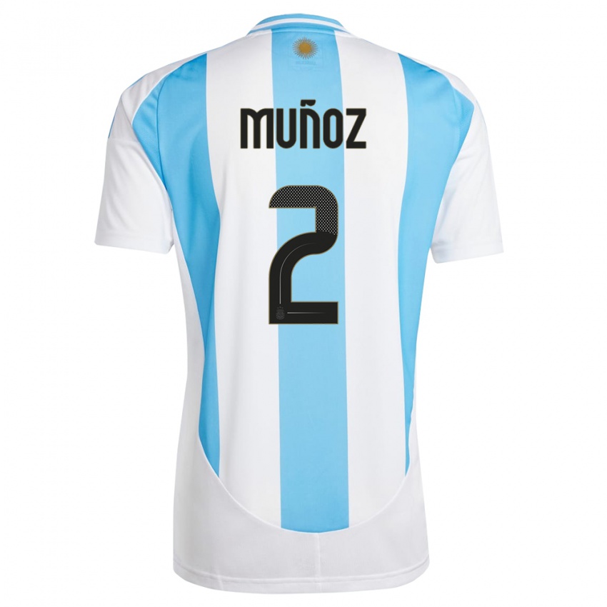 Damen Argentinien Luana Munoz #2 Weiß Blau Heimtrikot Trikot 24-26 T-Shirt Österreich