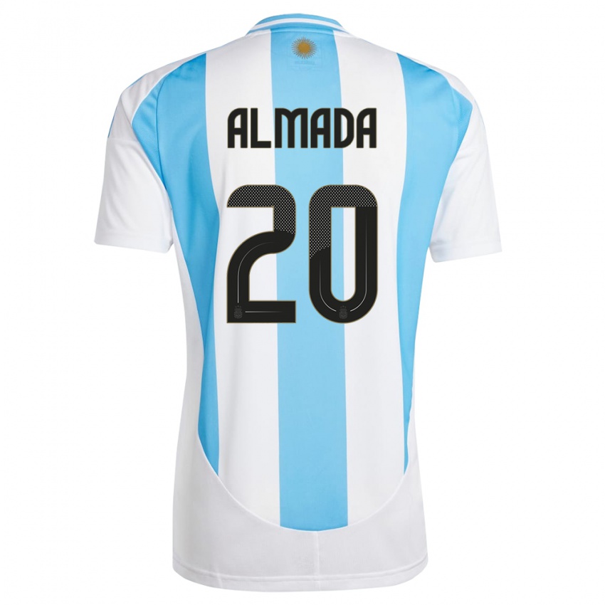 Damen Argentinien Thiago Almada #20 Weiß Blau Heimtrikot Trikot 24-26 T-Shirt Österreich