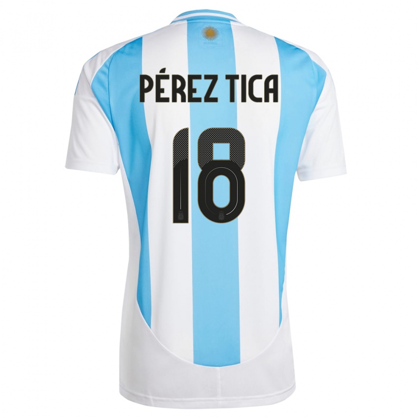 Damen Argentinien Jeremias Perez Tica #18 Weiß Blau Heimtrikot Trikot 24-26 T-Shirt Österreich