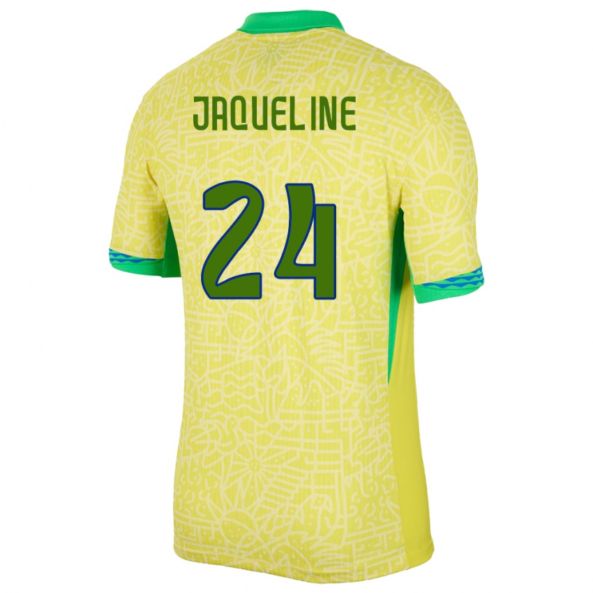 Damen Brasilien Jaqueline #24 Gelb Heimtrikot Trikot 24-26 T-Shirt Österreich