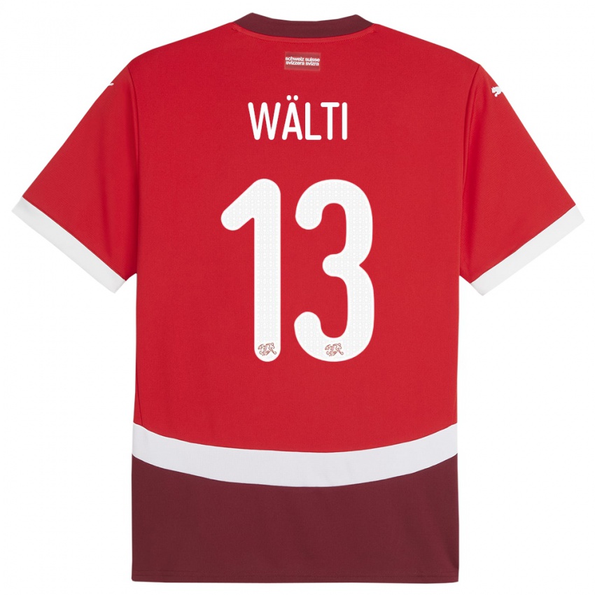 Damen Schweiz Lia Walti #13 Rot Heimtrikot Trikot 24-26 T-Shirt Österreich
