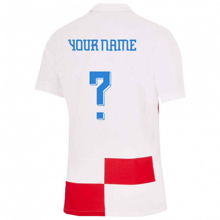 Damen Kroatien Ihren Namen #0 Weiß Rot Heimtrikot Trikot 24-26 T-Shirt Österreich