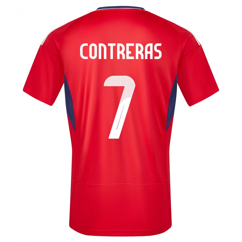 Damen Costa Rica Anthony Contreras #7 Rot Heimtrikot Trikot 24-26 T-Shirt Österreich