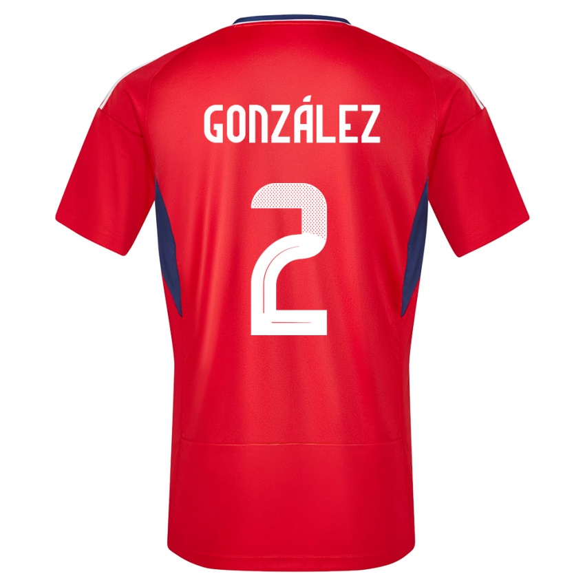 Damen Costa Rica Julian Gonzalez #2 Rot Heimtrikot Trikot 24-26 T-Shirt Österreich