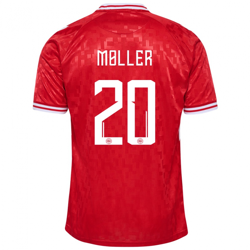Damen Dänemark Caroline Moller #20 Rot Heimtrikot Trikot 24-26 T-Shirt Österreich