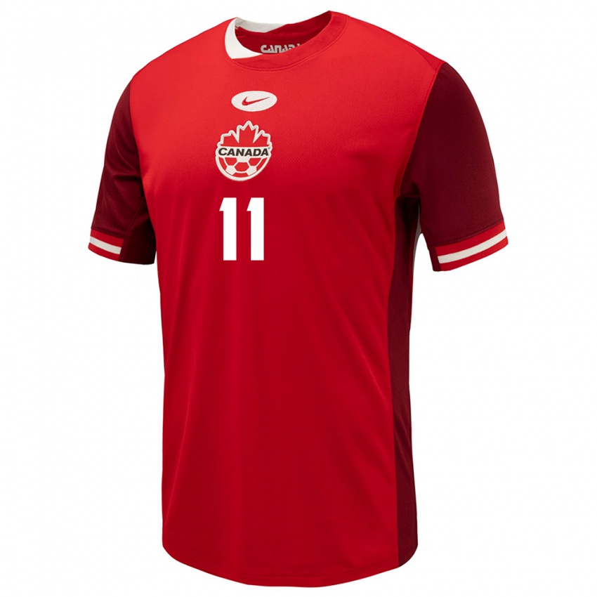 Damen Kanada Latifah Abdu #11 Rot Heimtrikot Trikot 24-26 T-Shirt Österreich