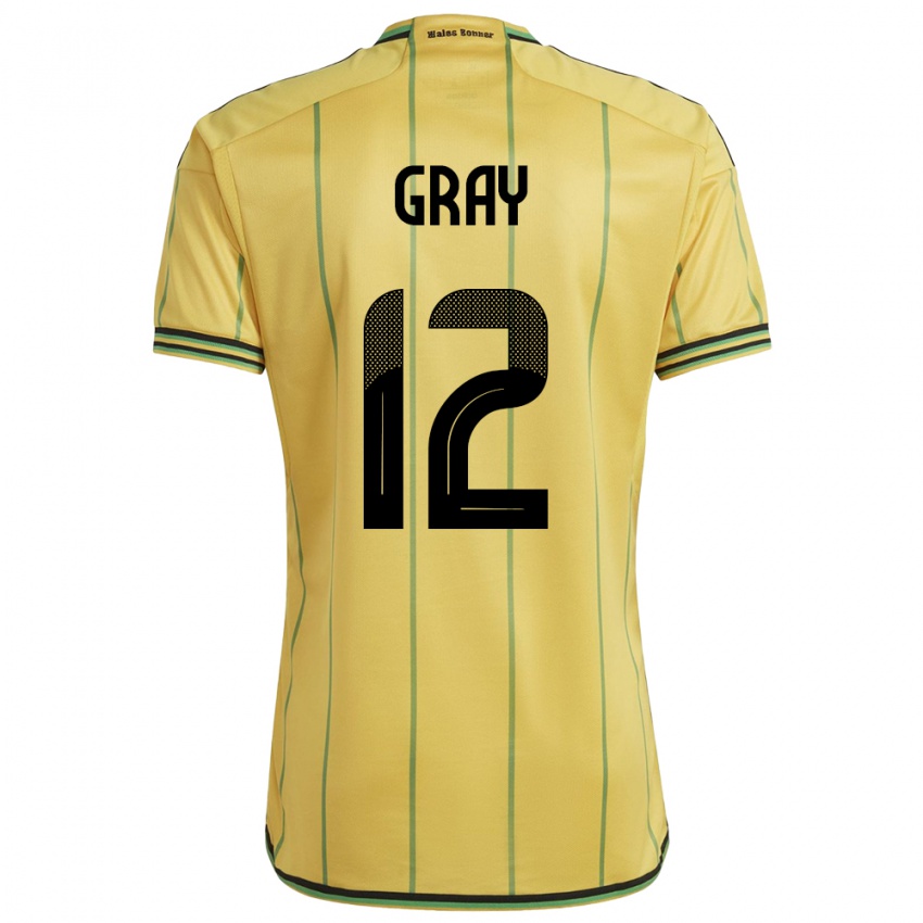 Damen Jamaika Demarai Gray #12 Gelb Heimtrikot Trikot 24-26 T-Shirt Österreich