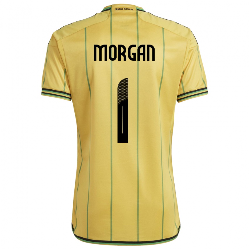 Damen Jamaika Aliyah Morgan #1 Gelb Heimtrikot Trikot 24-26 T-Shirt Österreich