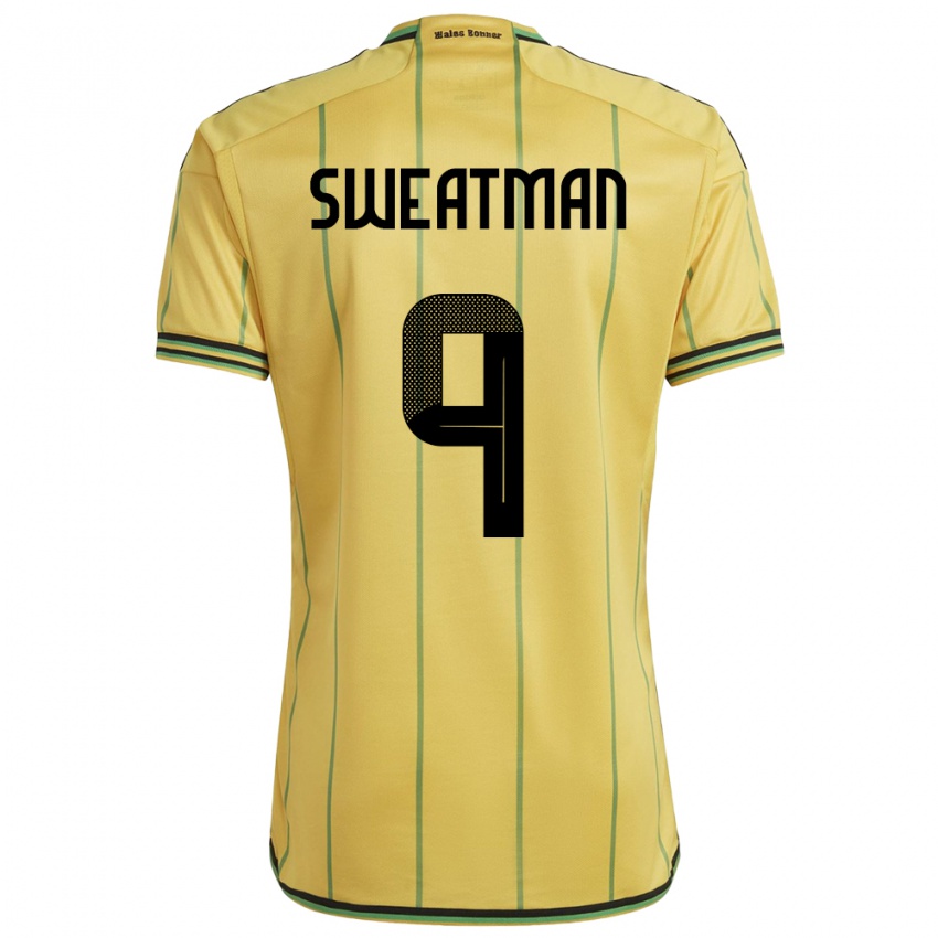 Damen Jamaika Marlo Sweatman #9 Gelb Heimtrikot Trikot 24-26 T-Shirt Österreich