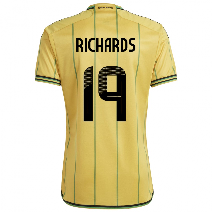 Damen Jamaika Davia Richards #19 Gelb Heimtrikot Trikot 24-26 T-Shirt Österreich