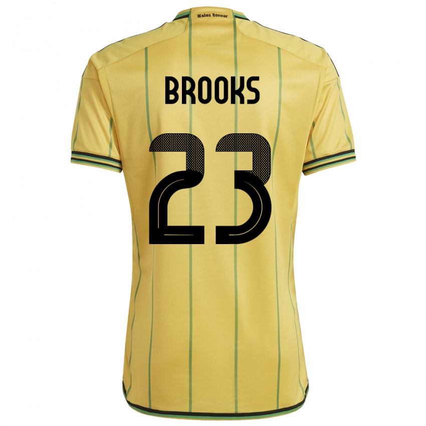 Damen Jamaika Liya Brooks #23 Gelb Heimtrikot Trikot 24-26 T-Shirt Österreich
