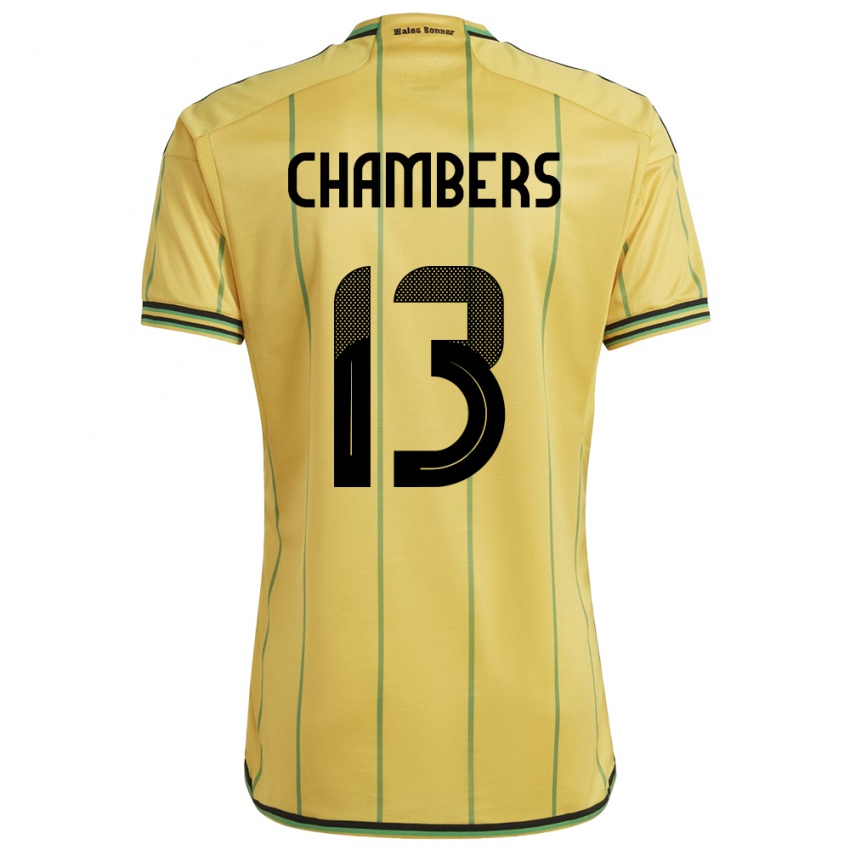 Damen Jamaika Chris-Ann Chambers #13 Gelb Heimtrikot Trikot 24-26 T-Shirt Österreich