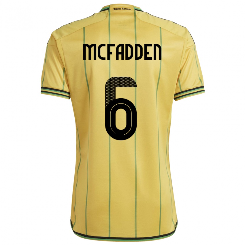 Damen Jamaika Logan Mcfadden #6 Gelb Heimtrikot Trikot 24-26 T-Shirt Österreich