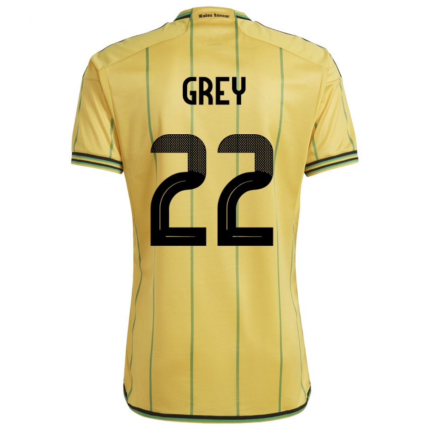 Damen Jamaika Mireya Grey #22 Gelb Heimtrikot Trikot 24-26 T-Shirt Österreich