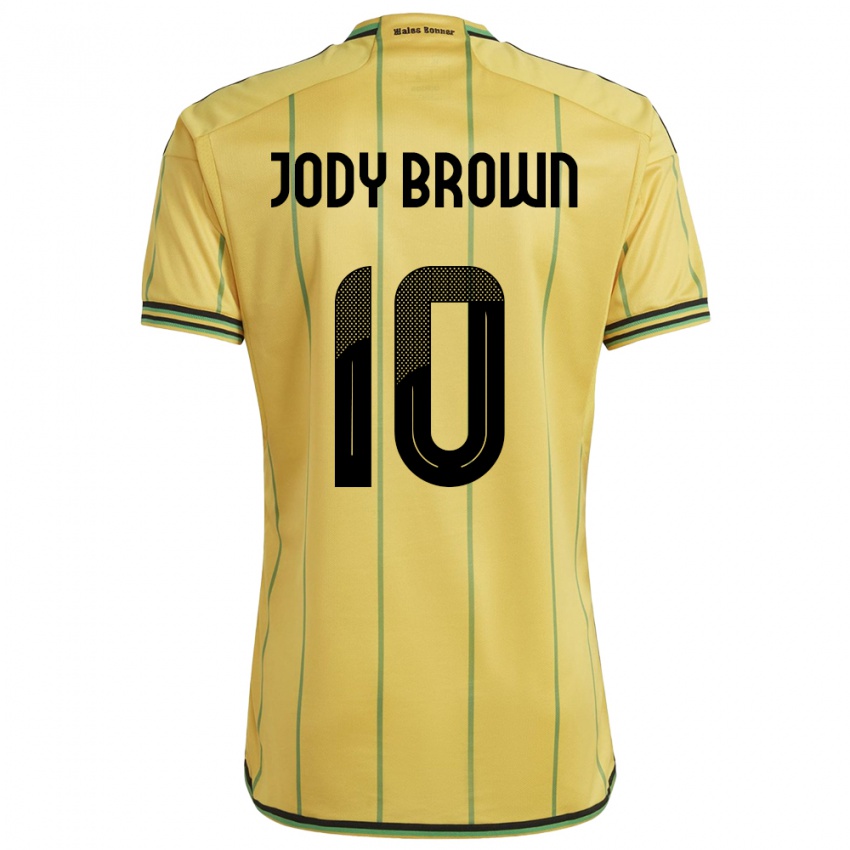 Damen Jamaika Jody Brown #10 Gelb Heimtrikot Trikot 24-26 T-Shirt Österreich