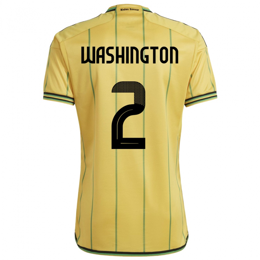 Damen Jamaika Solai Washington #2 Gelb Heimtrikot Trikot 24-26 T-Shirt Österreich