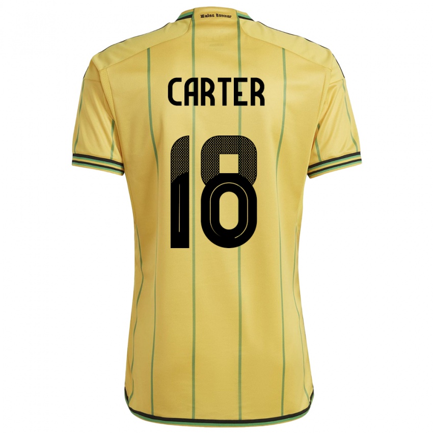 Damen Jamaika Trudi Carter #18 Gelb Heimtrikot Trikot 24-26 T-Shirt Österreich