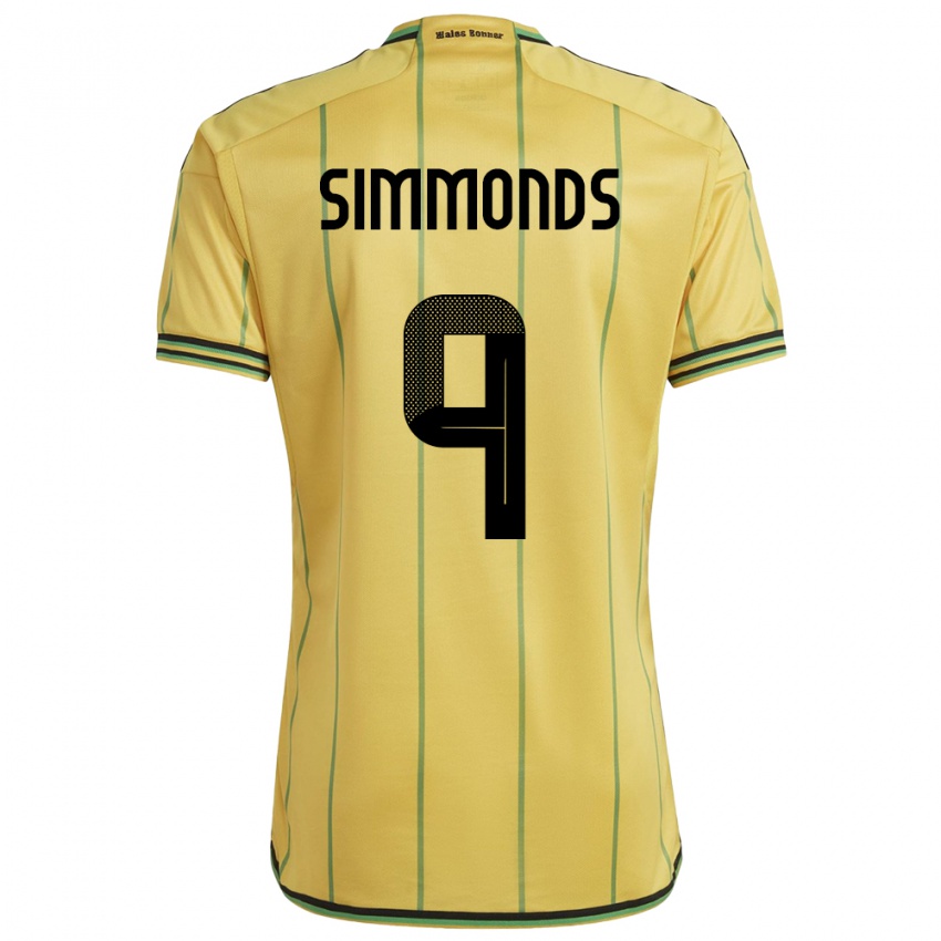 Damen Jamaika Kameron Simmonds #9 Gelb Heimtrikot Trikot 24-26 T-Shirt Österreich
