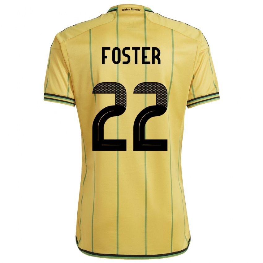 Damen Jamaika Shanise Foster #22 Gelb Heimtrikot Trikot 24-26 T-Shirt Österreich