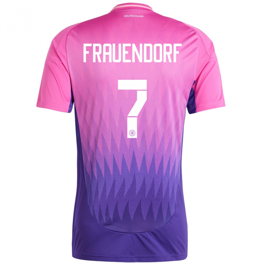 Damen Deutschland Melkamu Frauendorf #7 Pink Lila Auswärtstrikot Trikot 24-26 T-Shirt Österreich