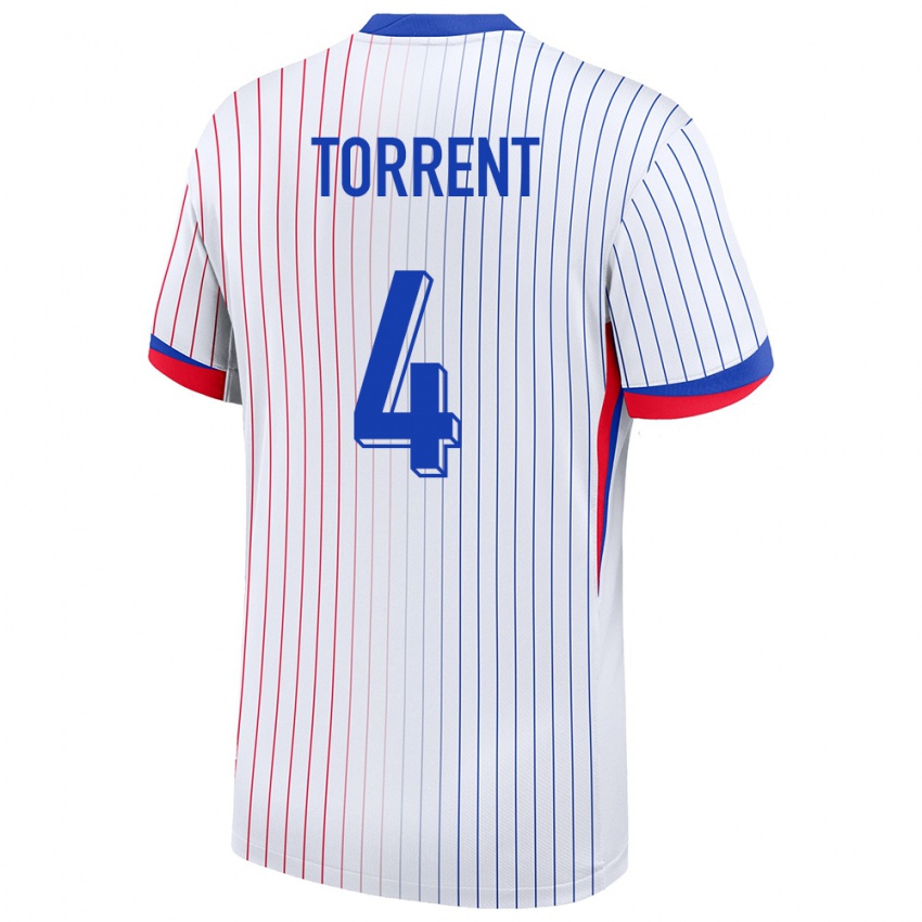 Damen Frankreich Marion Torrent #4 Weiß Auswärtstrikot Trikot 24-26 T-Shirt Österreich