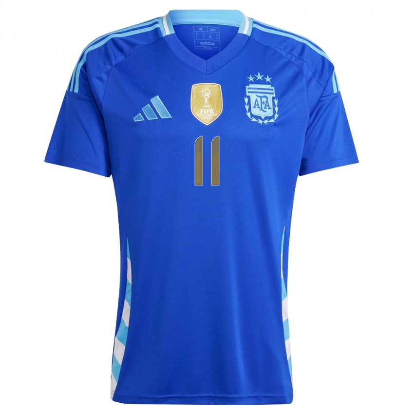Damen Argentinien Ezequiel Barco #11 Blau Auswärtstrikot Trikot 24-26 T-Shirt Österreich