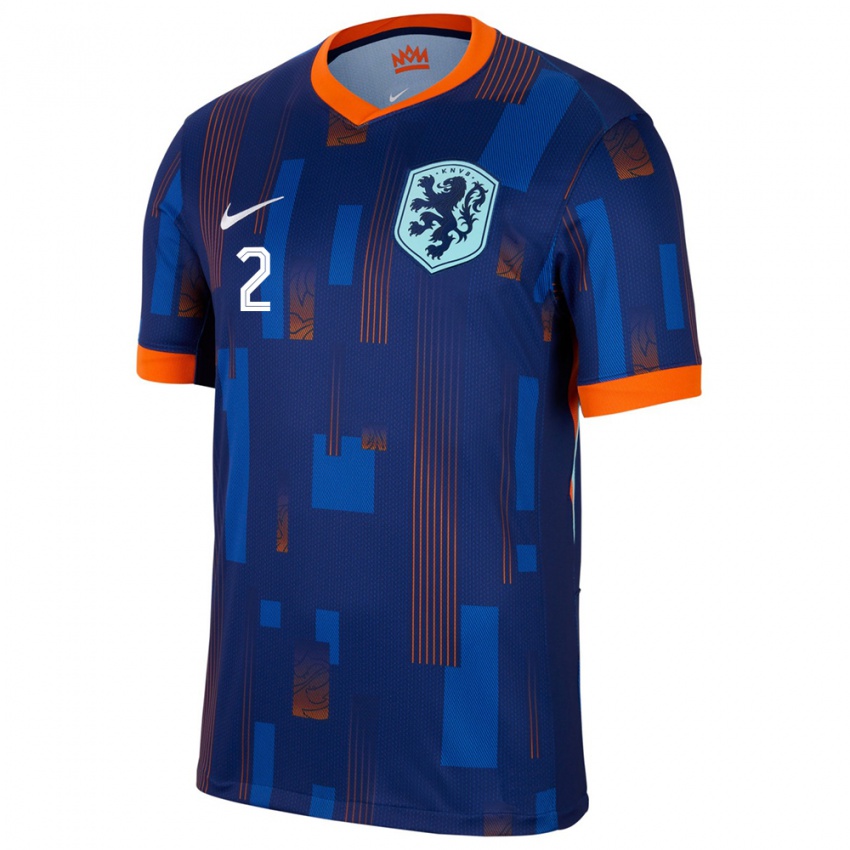 Damen Niederlande Sem Dekkers #2 Blau Auswärtstrikot Trikot 24-26 T-Shirt Österreich