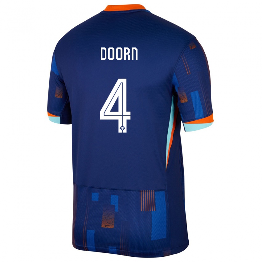 Damen Niederlande Lisa Doorn #4 Blau Auswärtstrikot Trikot 24-26 T-Shirt Österreich