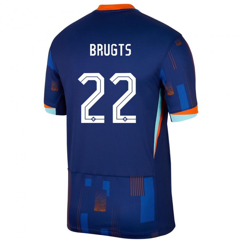 Damen Niederlande Esmee Brugts #22 Blau Auswärtstrikot Trikot 24-26 T-Shirt Österreich
