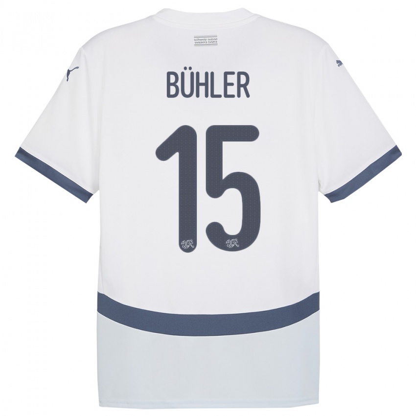 Damen Schweiz Luana Buhler #15 Weiß Auswärtstrikot Trikot 24-26 T-Shirt Österreich