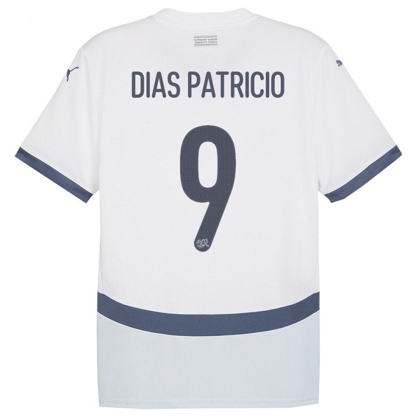 Damen Schweiz Alexandre Dias Patricio #9 Weiß Auswärtstrikot Trikot 24-26 T-Shirt Österreich