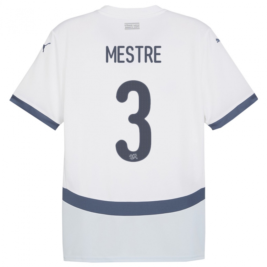 Damen Schweiz Luis Mestre #3 Weiß Auswärtstrikot Trikot 24-26 T-Shirt Österreich