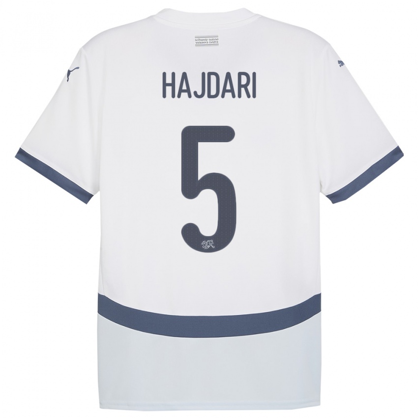 Damen Schweiz Albian Hajdari #5 Weiß Auswärtstrikot Trikot 24-26 T-Shirt Österreich