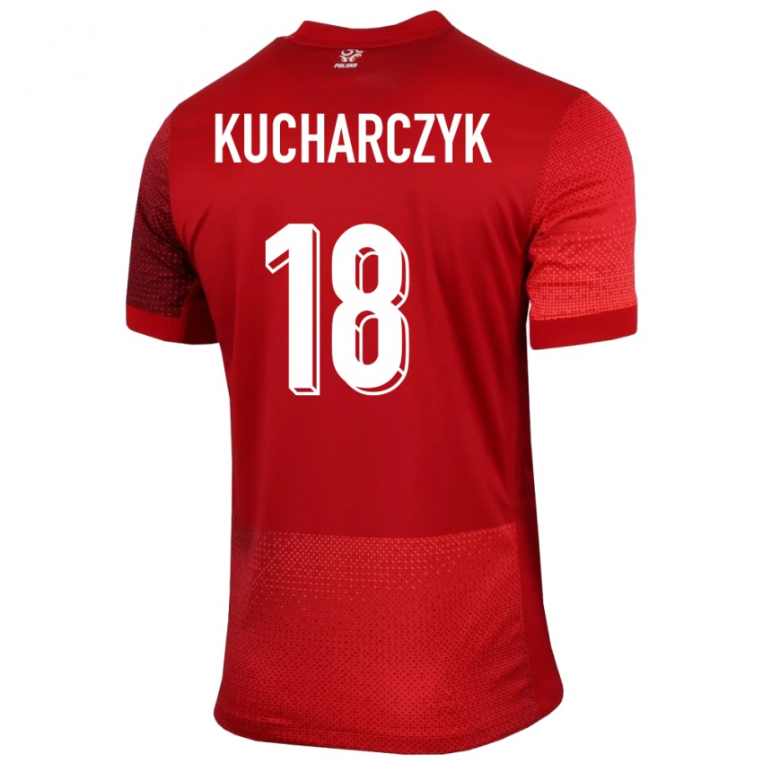Damen Polen Filip Kucharczyk #18 Rot Auswärtstrikot Trikot 24-26 T-Shirt Österreich