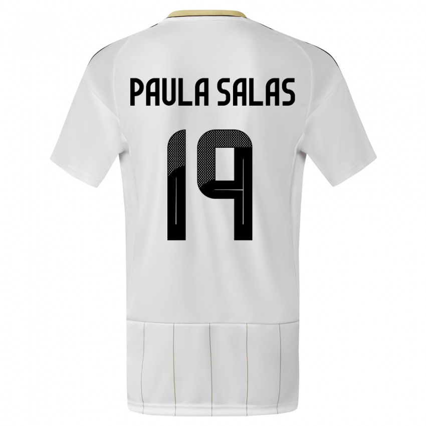 Damen Costa Rica Maria Paula Salas #19 Weiß Auswärtstrikot Trikot 24-26 T-Shirt Österreich