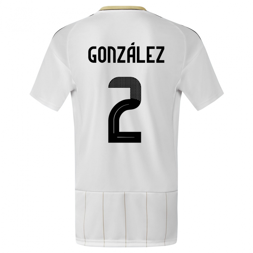 Damen Costa Rica Julian Gonzalez #2 Weiß Auswärtstrikot Trikot 24-26 T-Shirt Österreich