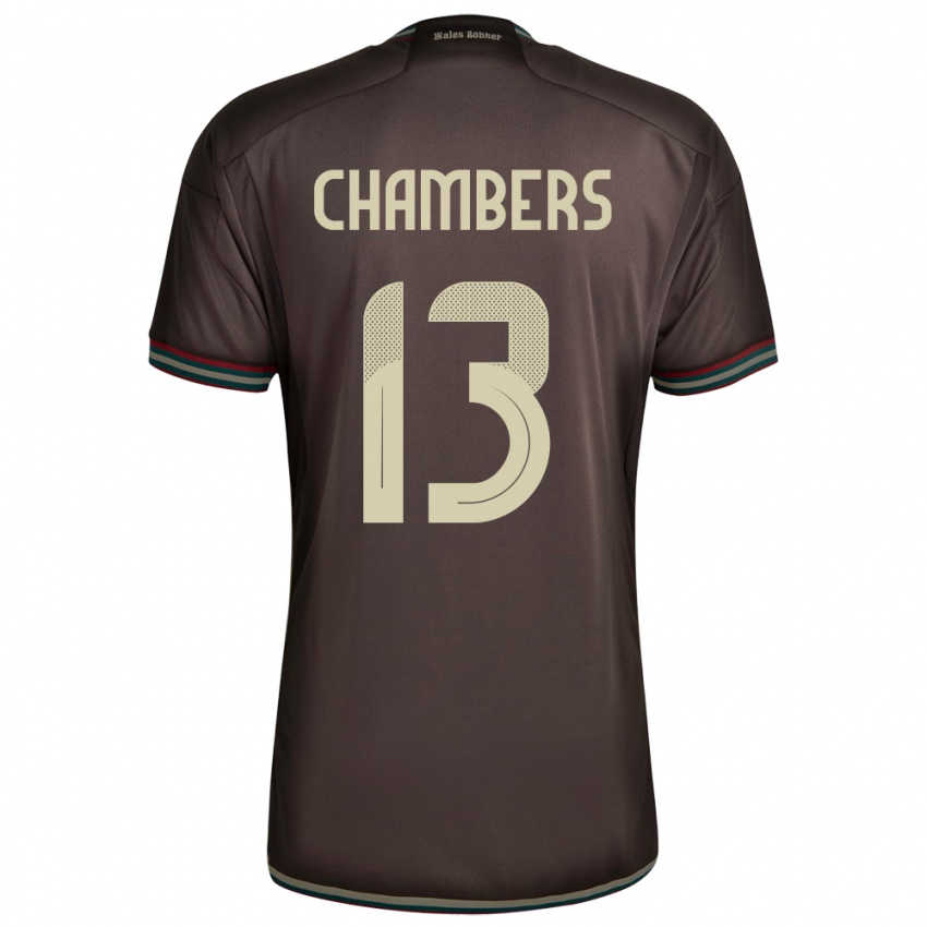 Damen Jamaika Chris-Ann Chambers #13 Nachtbraun Auswärtstrikot Trikot 24-26 T-Shirt Österreich