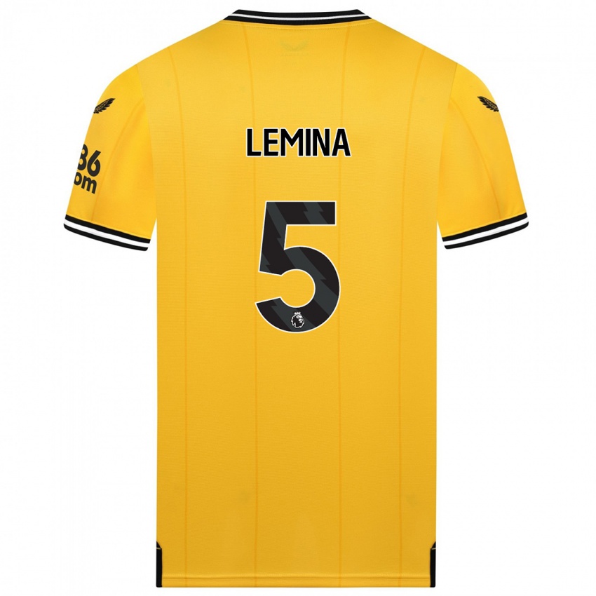 Kinder Mario Lemina #5 Gelb Heimtrikot Trikot 2023/24 T-Shirt Österreich