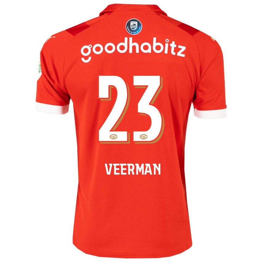 Kinder Joey Veerman #23 Rot Heimtrikot Trikot 2023/24 T-Shirt Österreich