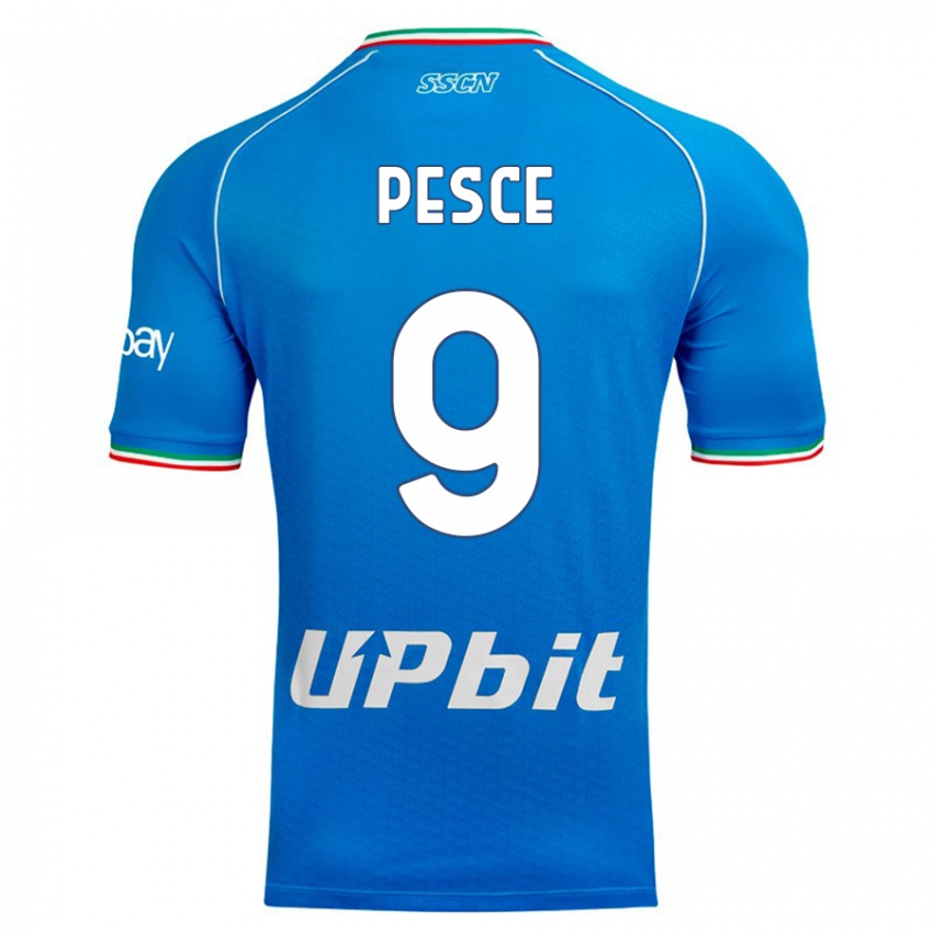 Kinder Antonio Pesce #9 Himmelblau Heimtrikot Trikot 2023/24 T-Shirt Österreich