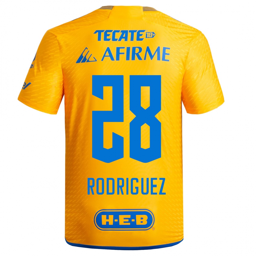 Kinder Luis Rodriguez #28 Gelb Heimtrikot Trikot 2023/24 T-Shirt Österreich
