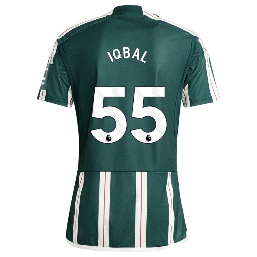 Kinder Zidane Iqbal #55 Dunkelgrün Auswärtstrikot Trikot 2023/24 T-Shirt Österreich