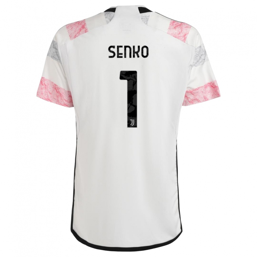 Kinder Zsombor Senko #1 Weiß Rosa Auswärtstrikot Trikot 2023/24 T-Shirt Österreich