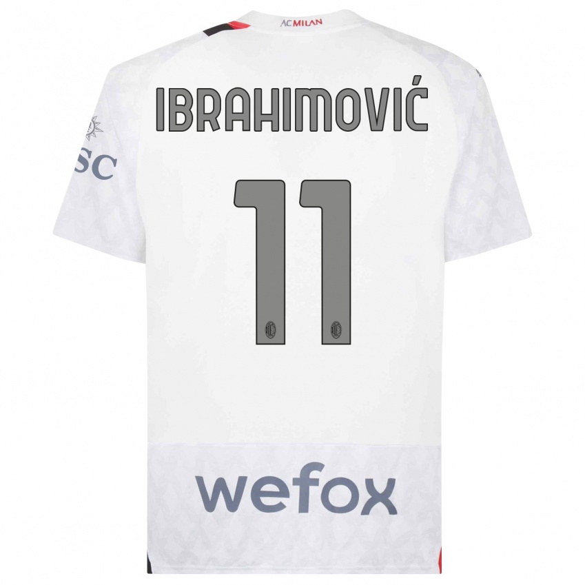Kinder Zlatan Ibrahimovic #11 Weiß Auswärtstrikot Trikot 2023/24 T-Shirt Österreich