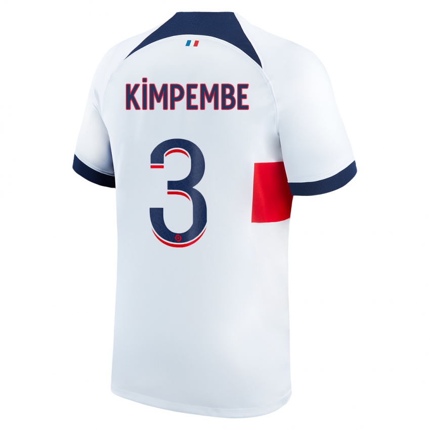 Kinder Presnel Kimpembe #3 Weiß Auswärtstrikot Trikot 2023/24 T-Shirt Österreich