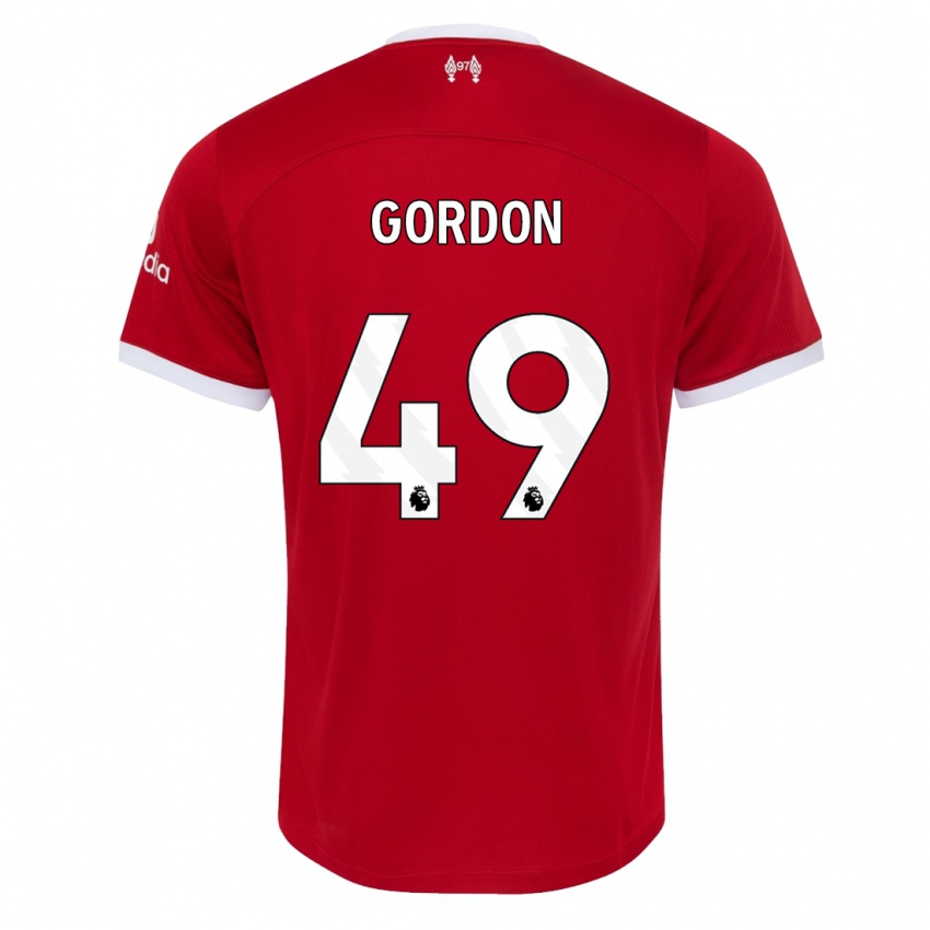 Herren Kaide Gordon #49 Rot Heimtrikot Trikot 2023/24 T-Shirt Österreich