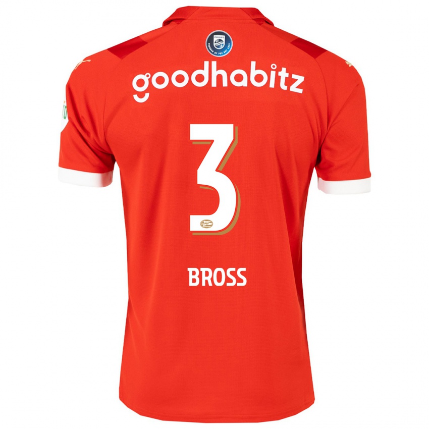 Herren Melanie Bross #3 Rot Heimtrikot Trikot 2023/24 T-Shirt Österreich