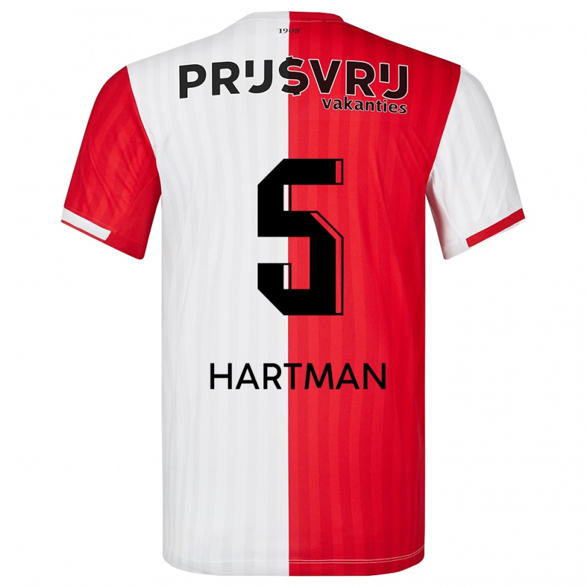 Herren Quilindschy Hartman #5 Rot-Weiss Heimtrikot Trikot 2023/24 T-Shirt Österreich