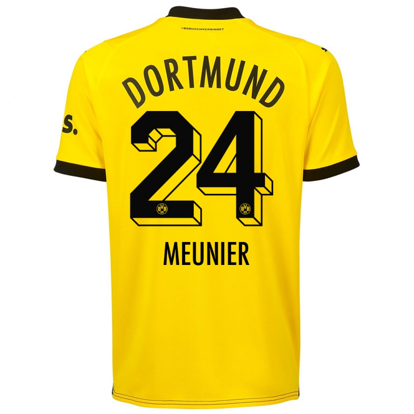 Herren Thomas Meunier #24 Gelb Heimtrikot Trikot 2023/24 T-Shirt Österreich