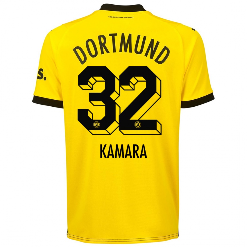 Herren Abdoulaye Kamara #32 Gelb Heimtrikot Trikot 2023/24 T-Shirt Österreich
